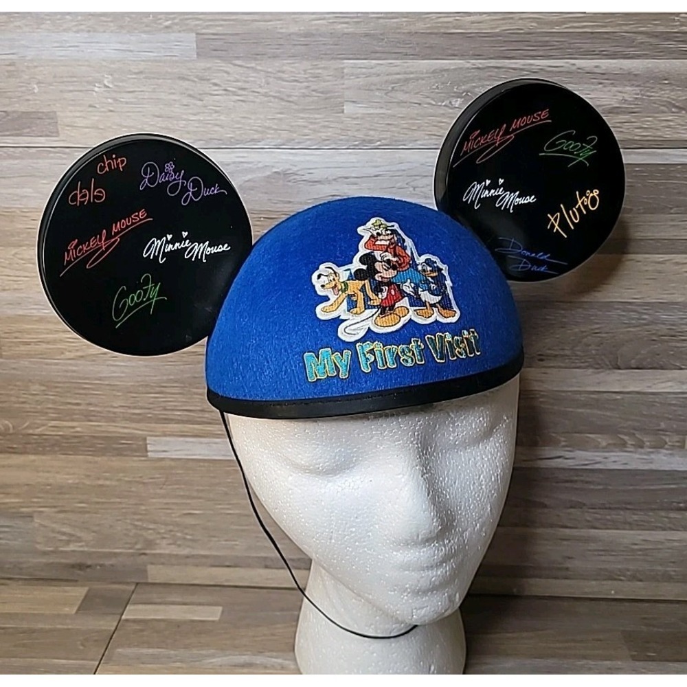 Disney World My First Visit Mickey Mouse & Friends Ear Hat Adult EUC
